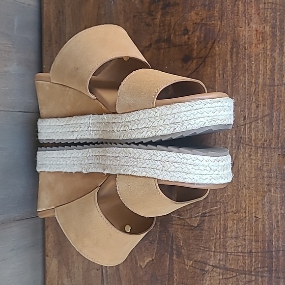 EUC Joie Sandals Women's sz 9 Two Band Suede Espadrille Wedge Slip On Sandal - Picture 7 of 13